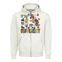 Oatmeal Heather it's ok to be different Zipper Hoodie - Zillion Design Studio