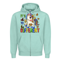 Seafoam it's ok to be different Zipper Hoodie - Zillion Design Studio
