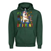 Sports Green it's ok to be different Zipper Hoodie - Zillion Design Studio