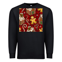 Black christmas gingerbread cookie house seamless pattern Premium Sweatshirt - BundleAndBundleShop