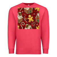 Cardinal christmas gingerbread cookie house seamless pattern Premium Sweatshirt - BundleAndBundleShop