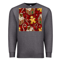 Charcoal Heather christmas gingerbread cookie house seamless pattern Premium Sweatshirt - BundleAndBundleShop