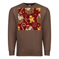 Chestnut christmas gingerbread cookie house seamless pattern Premium Sweatshirt - BundleAndBundleShop