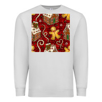 Dove Grey christmas gingerbread cookie house seamless pattern Premium Sweatshirt - BundleAndBundleShop