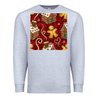 Heather Grey christmas gingerbread cookie house seamless pattern Premium Sweatshirt - BundleAndBundleShop