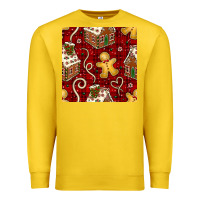 Lemon christmas gingerbread cookie house seamless pattern Premium Sweatshirt - BundleAndBundleShop