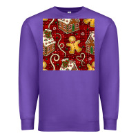 Purple christmas gingerbread cookie house seamless pattern Premium Sweatshirt - BundleAndBundleShop
