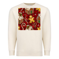 Sandshell christmas gingerbread cookie house seamless pattern Premium Sweatshirt - BundleAndBundleShop