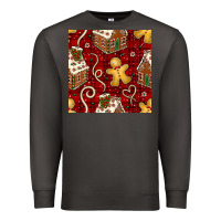 Smoke christmas gingerbread cookie house seamless pattern Premium Sweatshirt - BundleAndBundleShop