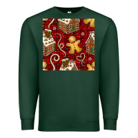 Sports Green christmas gingerbread cookie house seamless pattern Premium Sweatshirt - BundleAndBundleShop