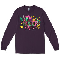 Plum hair stylist Long Sleeve Tee - texasbilliewilder