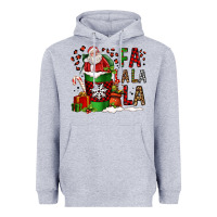 Heather Grey fa la la la la christmas santa claus coffee cup Heavyweight Hoodie - FaDigitalArtStudio