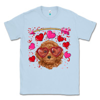Dusty Blue valentine's day toy poodle Classic Tee - RanaPortraitStore
