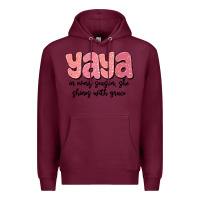 Burgundy yaya in every season, she shines with grace Premium Hoodie - MaliasSmallBusiness