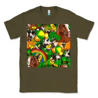 Army Green St. Patrick's Day Horse With Balloons Classic Tee - FaDigitalArtStudio