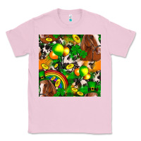 Bubblegum Pink St. Patrick's Day Horse With Balloons Classic Tee - FaDigitalArtStudio