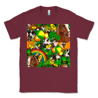 Burgundy St. Patrick's Day Horse With Balloons Classic Tee - FaDigitalArtStudio
