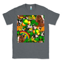 Charcoal Heather St. Patrick's Day Horse With Balloons Classic Tee - FaDigitalArtStudio