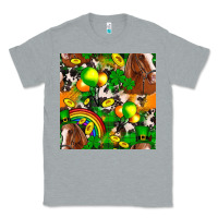 Heather Grey St. Patrick's Day Horse With Balloons Classic Tee - FaDigitalArtStudio