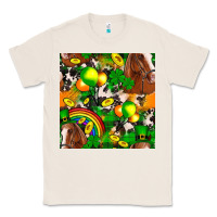 Natural St. Patrick's Day Horse With Balloons Classic Tee - FaDigitalArtStudio
