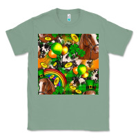 Sage St. Patrick's Day Horse With Balloons Classic Tee - FaDigitalArtStudio