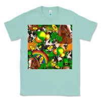 Seafoam St. Patrick's Day Horse With Balloons Classic Tee - FaDigitalArtStudio