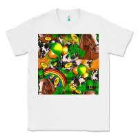 White St. Patrick's Day Horse With Balloons Classic Tee - FaDigitalArtStudio