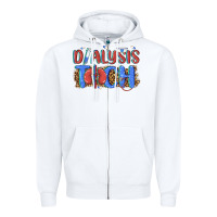 White dialysis tech Zipper Hoodie - texasbilliewilder
