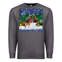 Charcoal Heather christmas town and farm tractor seamless pattern Premium Sweatshirt - BundleAndBundleShop