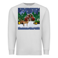 Dove Grey christmas town and farm tractor seamless pattern Premium Sweatshirt - BundleAndBundleShop