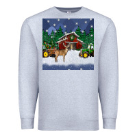 Heather Grey christmas town and farm tractor seamless pattern Premium Sweatshirt - BundleAndBundleShop