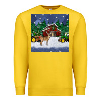 Lemon christmas town and farm tractor seamless pattern Premium Sweatshirt - BundleAndBundleShop