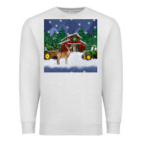 Oatmeal Heather christmas town and farm tractor seamless pattern Premium Sweatshirt - BundleAndBundleShop