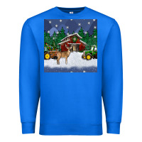 True Royal christmas town and farm tractor seamless pattern Premium Sweatshirt - BundleAndBundleShop