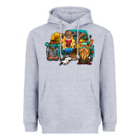Heather Grey western Truck with gnomes Heavyweight Hoodie - HRA Design Shop