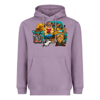 Lavender western Truck with gnomes Heavyweight Hoodie - HRA Design Shop