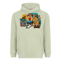Matcha western Truck with gnomes Heavyweight Hoodie - HRA Design Shop