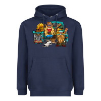 Navy western Truck with gnomes Heavyweight Hoodie - HRA Design Shop