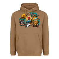 Toasted Coconut western Truck with gnomes Heavyweight Hoodie - HRA Design Shop