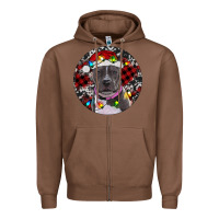 Chestnut pitbull and buffalo plaid Zipper Hoodie - RanaPortraitStore