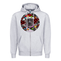 Heather Grey pitbull and buffalo plaid Zipper Hoodie - RanaPortraitStore