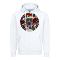 White pitbull and buffalo plaid Zipper Hoodie - RanaPortraitStore