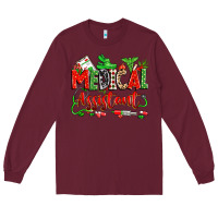 Burgundy christmas medical assistant Long Sleeve Tee - Zillion Design Studio