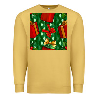 Antique Gold christmas surprise gift box seamless pattern Premium Sweatshirt - BundleAndBundleShop
