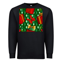 Black christmas surprise gift box seamless pattern Premium Sweatshirt - BundleAndBundleShop