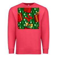 Cardinal christmas surprise gift box seamless pattern Premium Sweatshirt - BundleAndBundleShop