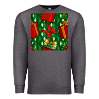 Charcoal Heather christmas surprise gift box seamless pattern Premium Sweatshirt - BundleAndBundleShop