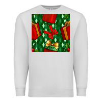 Dove Grey christmas surprise gift box seamless pattern Premium Sweatshirt - BundleAndBundleShop