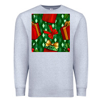Heather Grey christmas surprise gift box seamless pattern Premium Sweatshirt - BundleAndBundleShop