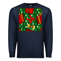 Navy christmas surprise gift box seamless pattern Premium Sweatshirt - BundleAndBundleShop